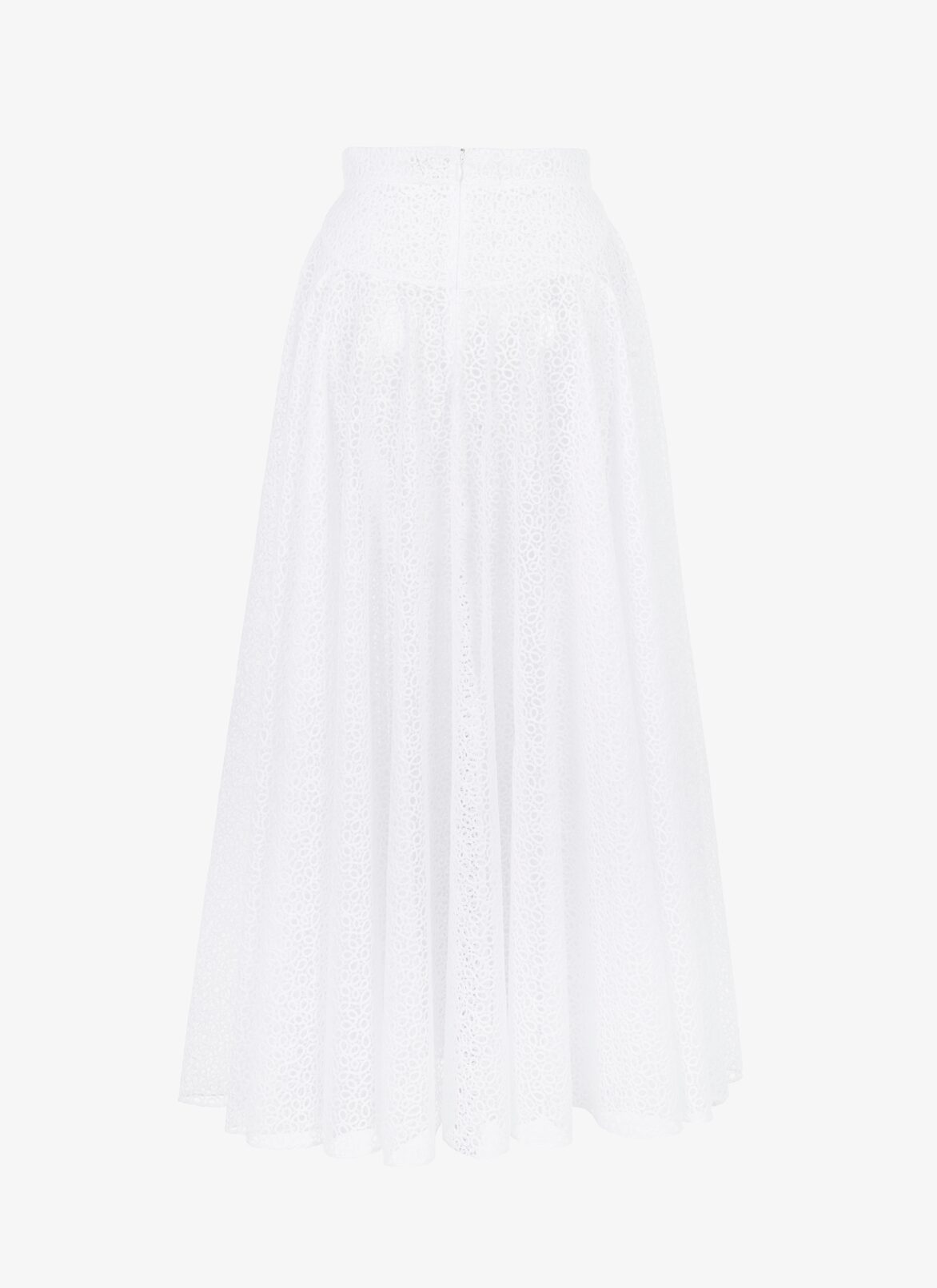 Flowing Macramé Tulle Skirt ALAÏA WHITE FLOWING MACRAMÉ TULLE SKIRT
